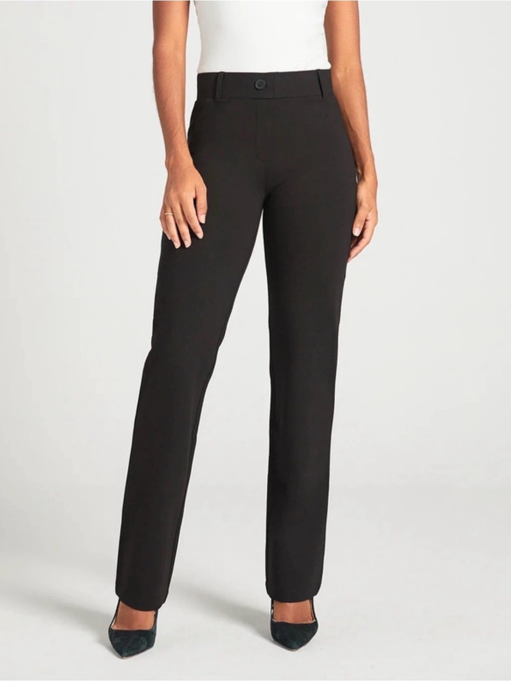 Betabrand women's black straight leg pants Sz M